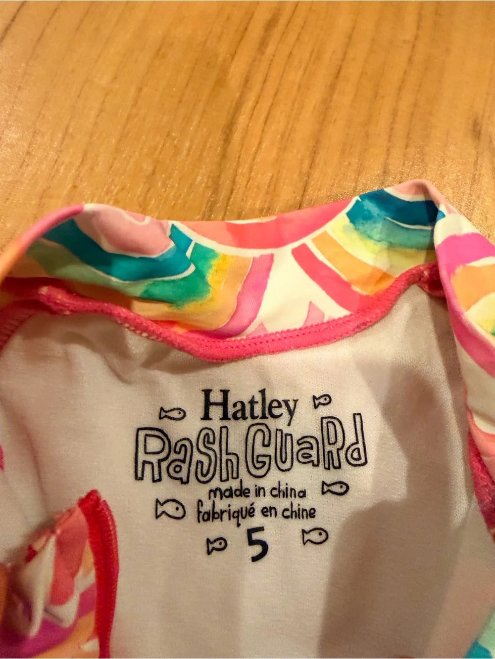 Hatley size 5 Rainbow Zipper Rash Guard One-Piece swim
